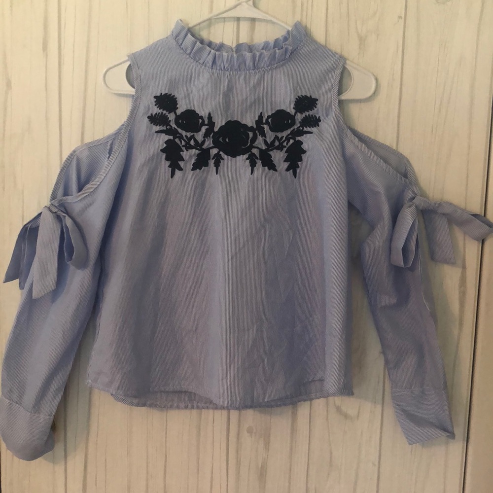 Cute striped off the shoulder top